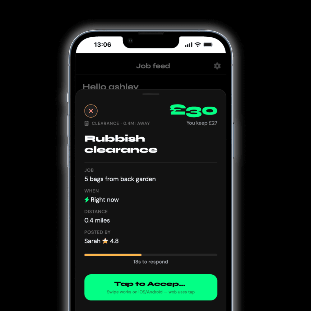 Kando accept job alert screen preview